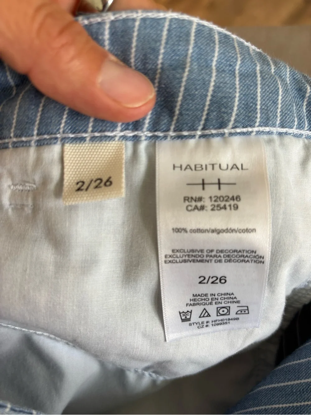 Habitual Light Blue Wide Leg Pinstripe Jeans 26 Coastal Cotton Breezy
